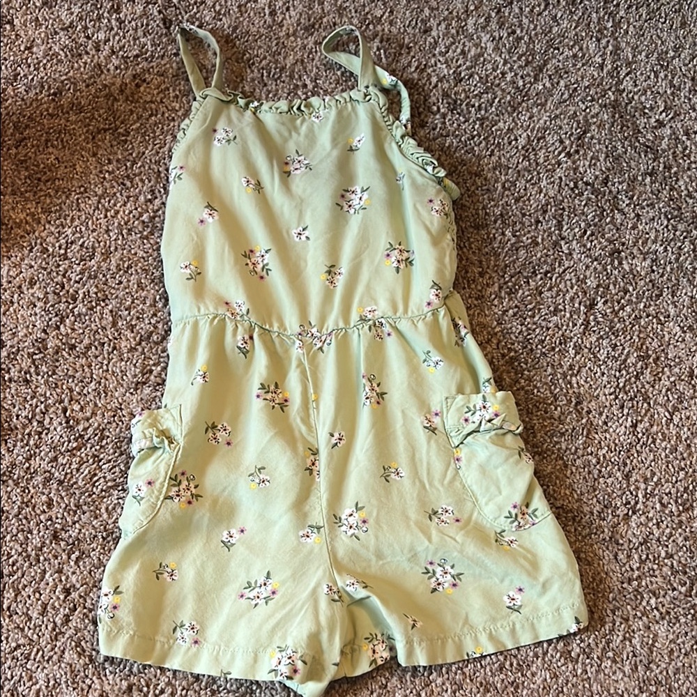 Cat & Jack Floral Romper - Light Green